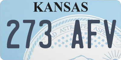 KS license plate 273AFV