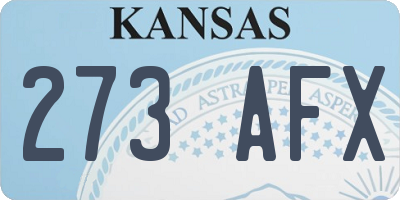 KS license plate 273AFX