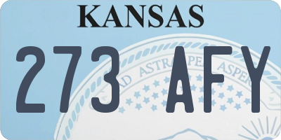 KS license plate 273AFY