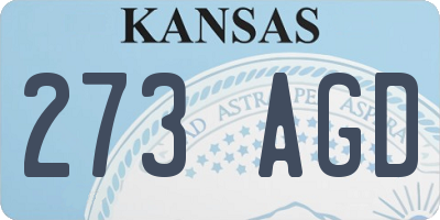 KS license plate 273AGD