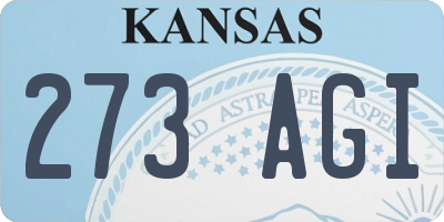 KS license plate 273AGI