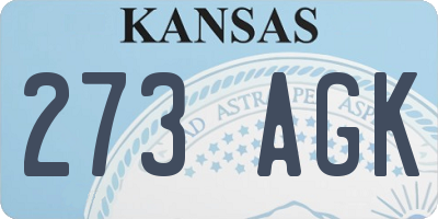KS license plate 273AGK