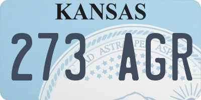 KS license plate 273AGR