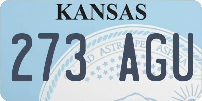 KS license plate 273AGU