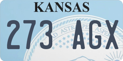 KS license plate 273AGX