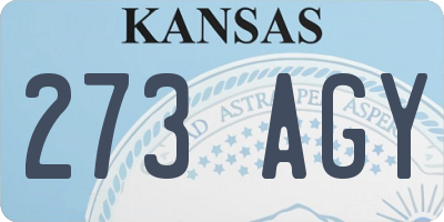 KS license plate 273AGY