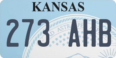 KS license plate 273AHB