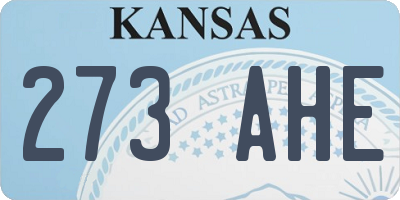 KS license plate 273AHE