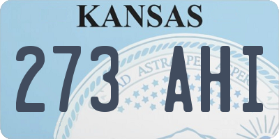 KS license plate 273AHI