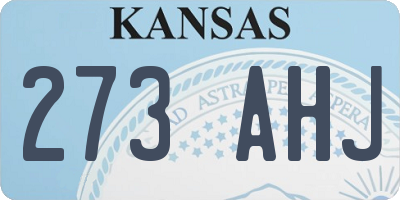 KS license plate 273AHJ