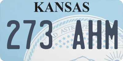 KS license plate 273AHM