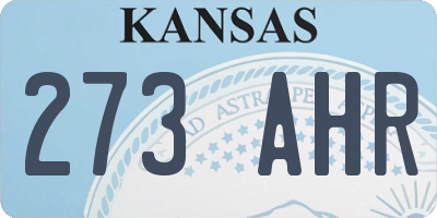 KS license plate 273AHR