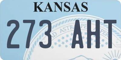 KS license plate 273AHT