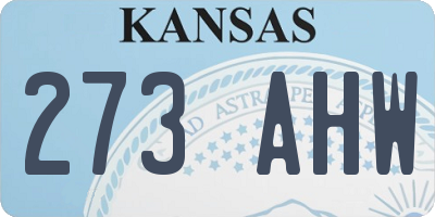 KS license plate 273AHW