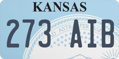 KS license plate 273AIB