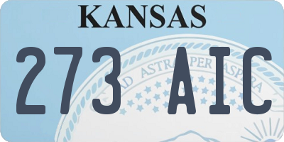 KS license plate 273AIC
