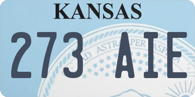 KS license plate 273AIE