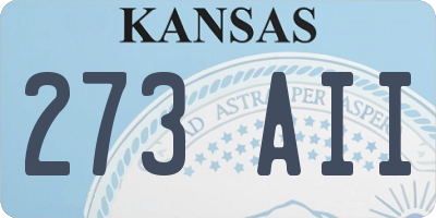 KS license plate 273AII