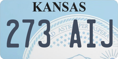 KS license plate 273AIJ