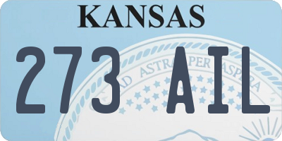 KS license plate 273AIL