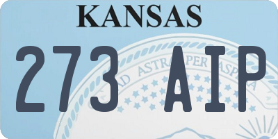 KS license plate 273AIP