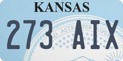 KS license plate 273AIX