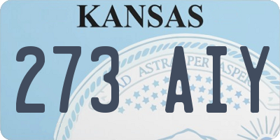 KS license plate 273AIY