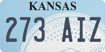 KS license plate 273AIZ