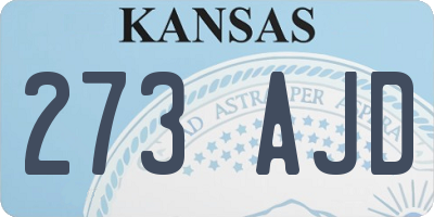 KS license plate 273AJD