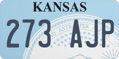 KS license plate 273AJP
