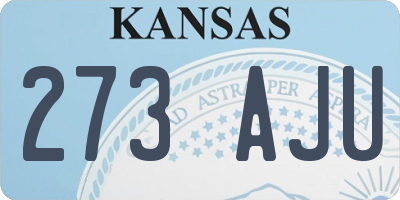 KS license plate 273AJU