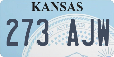 KS license plate 273AJW
