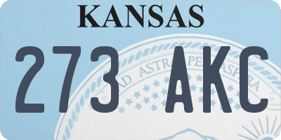 KS license plate 273AKC