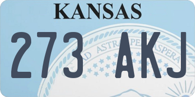 KS license plate 273AKJ