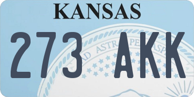 KS license plate 273AKK