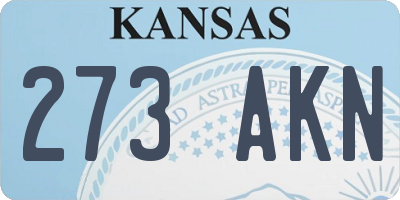 KS license plate 273AKN