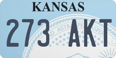 KS license plate 273AKT