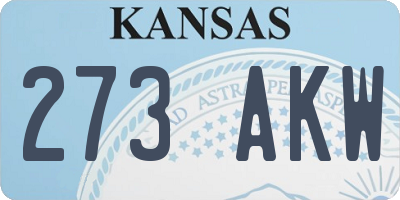 KS license plate 273AKW