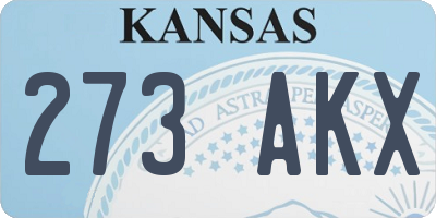 KS license plate 273AKX