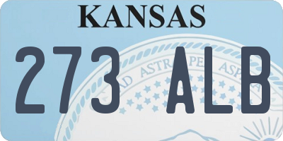 KS license plate 273ALB