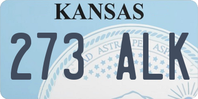 KS license plate 273ALK