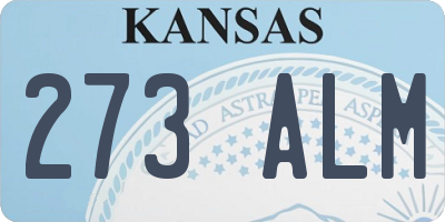 KS license plate 273ALM