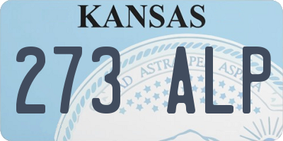 KS license plate 273ALP
