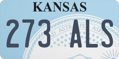 KS license plate 273ALS