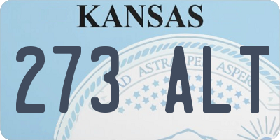 KS license plate 273ALT