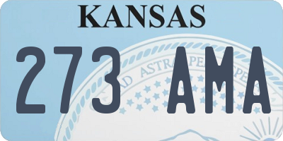 KS license plate 273AMA