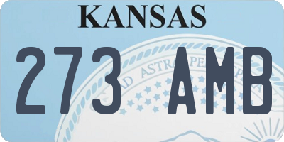 KS license plate 273AMB