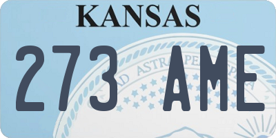 KS license plate 273AME