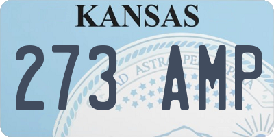 KS license plate 273AMP