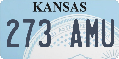 KS license plate 273AMU